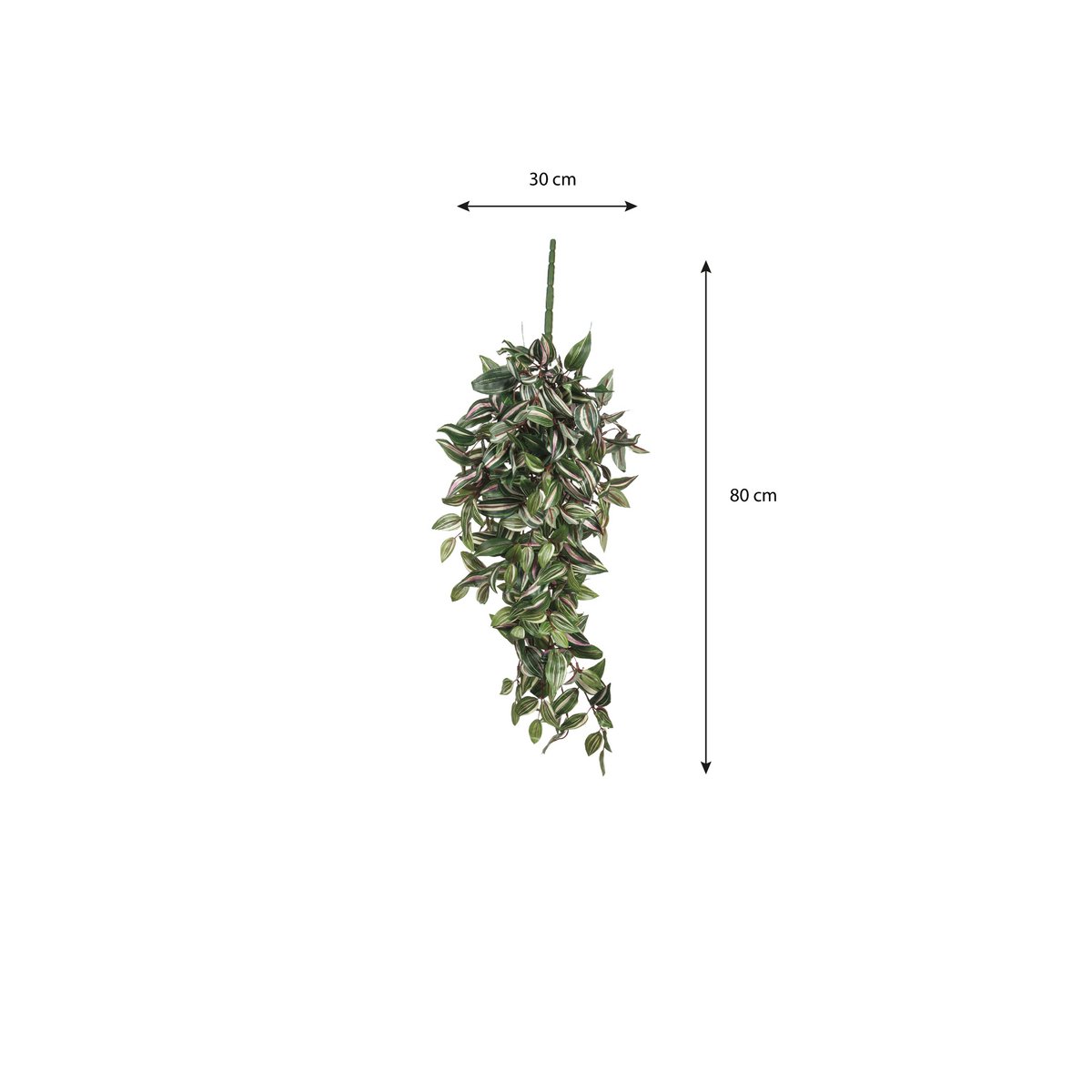 Tradescantia Kunst Hangplant - L15 x B30 x H80 cm - Groen