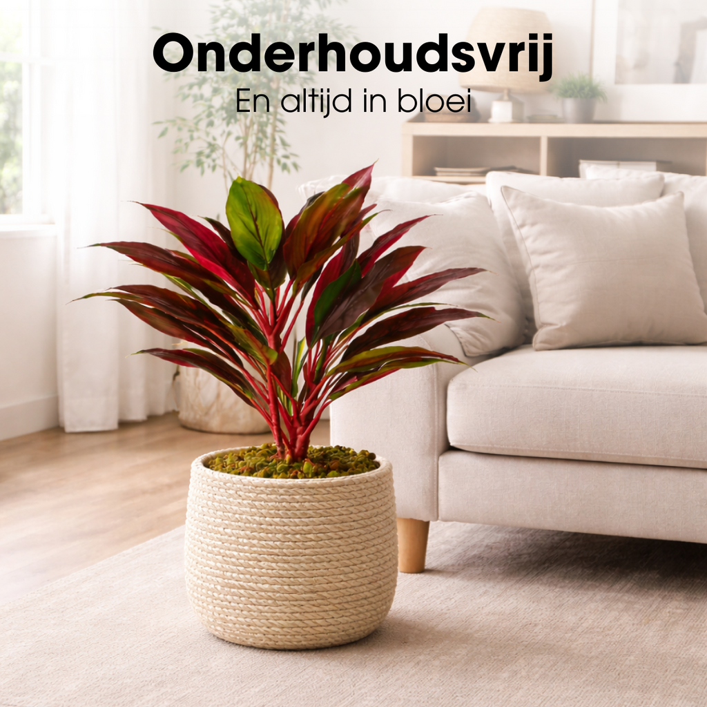 Kunstplant Cordyline Rood Mica Decorations