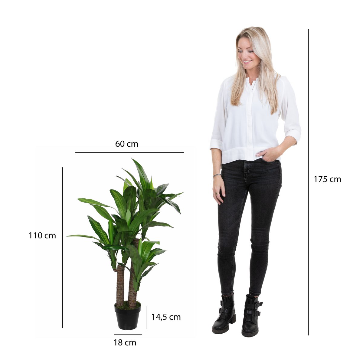 Dracaena Kunstplant - H110 x Ø60 cm Mica Decorations