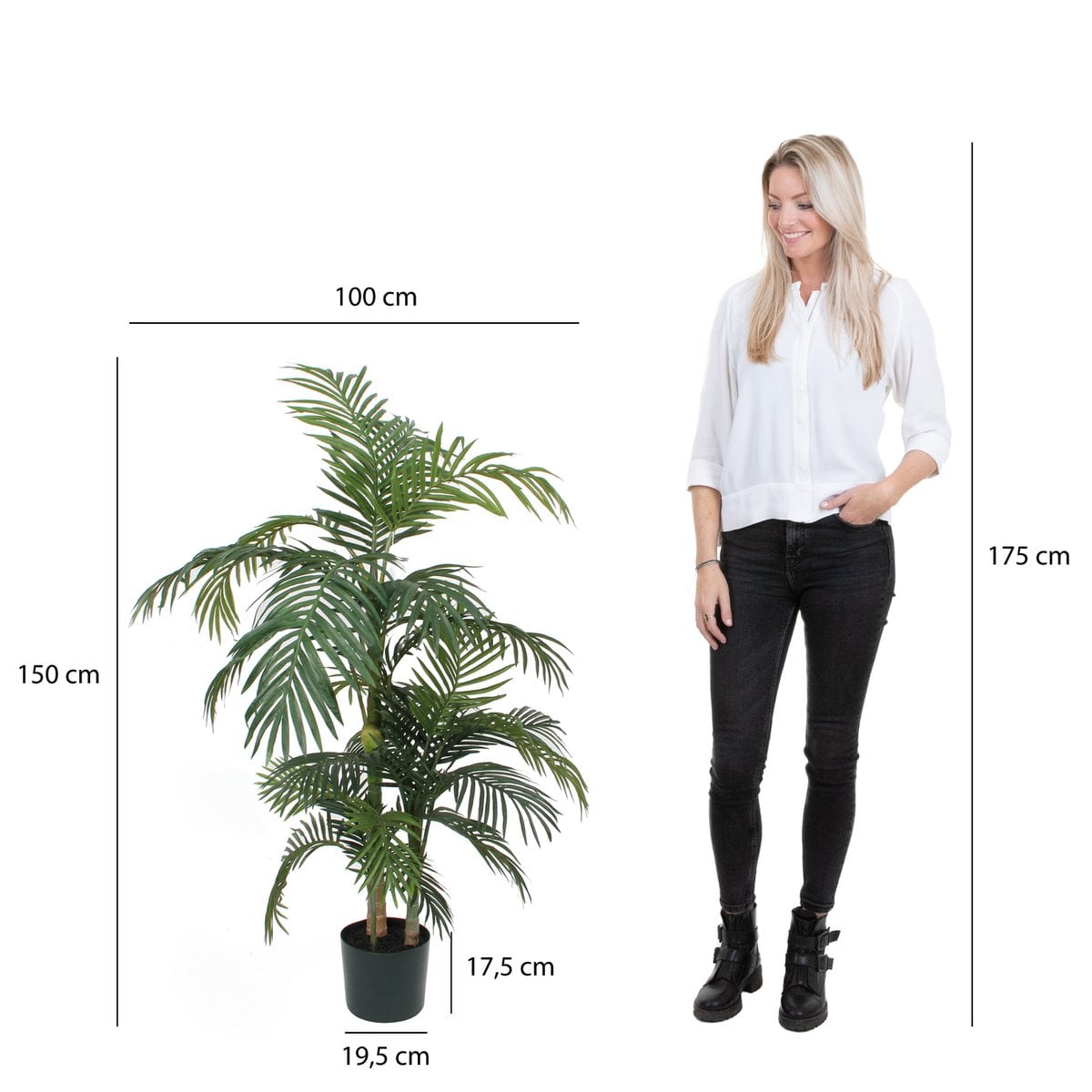 Kunstplant Areca palm Groen Mica Decorations