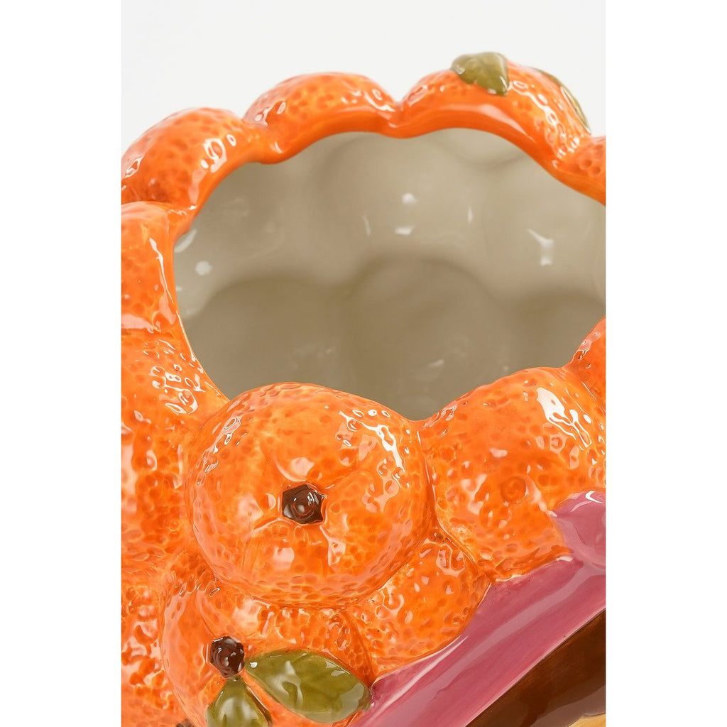 Funny Bloempot Binnen - L20 x B20 x H22 cm - Dolomiet - Oranje