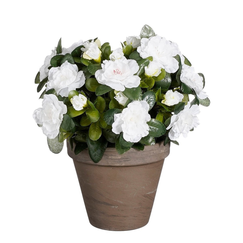 Kunstplant Azalea Wit Mica Decorations