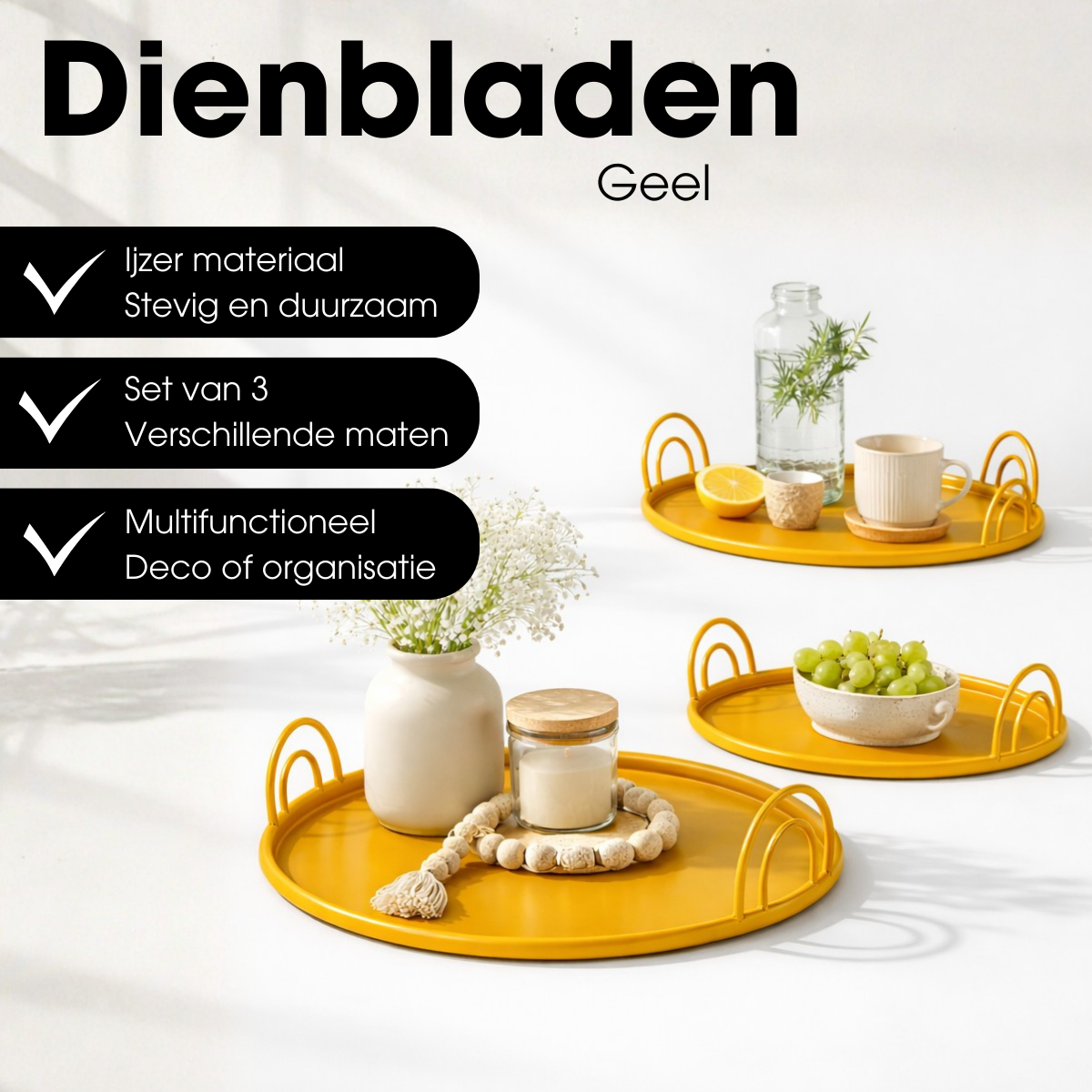 Dienblad Geel Geel Mica Decorations