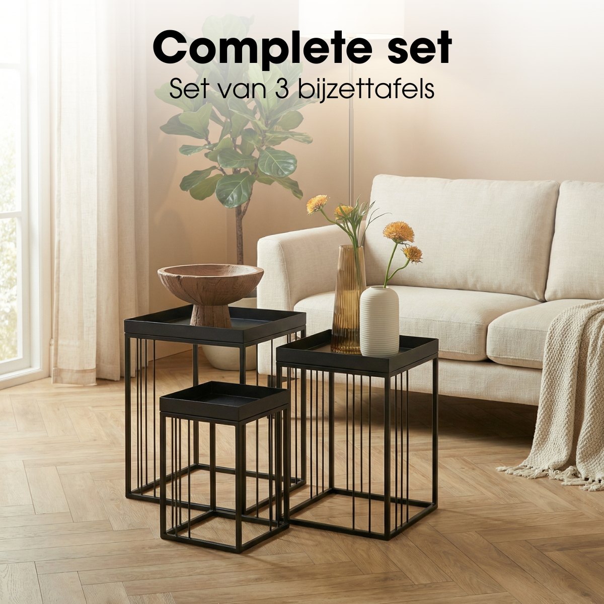 Bijzettafel Beth Zwart Mica Decorations
