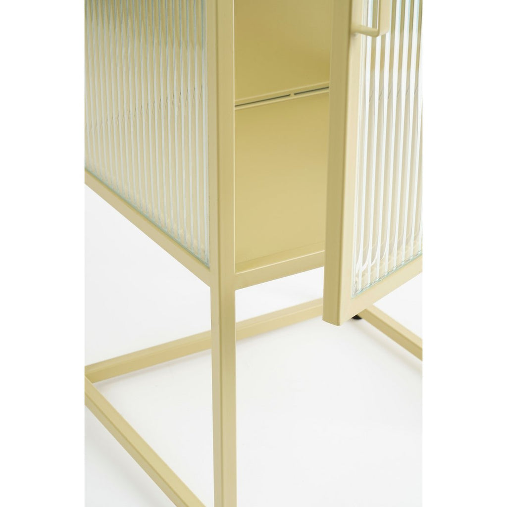 Clifton Opbergkast met Deuren - L38 x B35 x H90 cm - Metaal - Beige