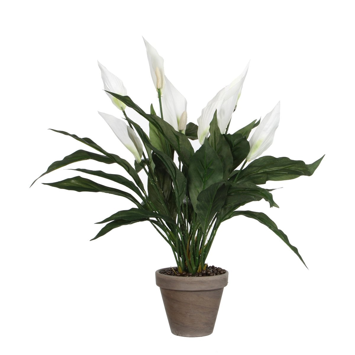 Kunstplant Spathiphyllum Wit Mica Decorations
