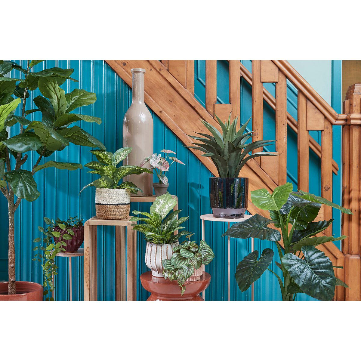 Dieffenbachia Kunstplant in Bloempot Stan - H40 x Ø30 cm - Groen