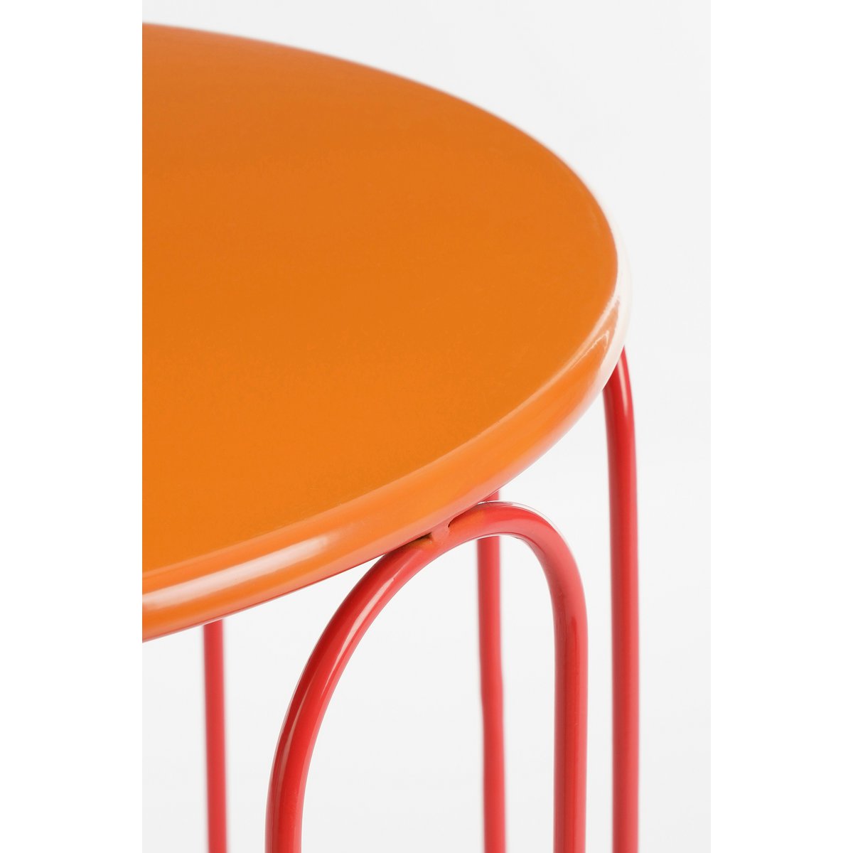 Dione Bijzettafel - Set van 2 - H40 x Ø46 cm - Metaal - Oranje