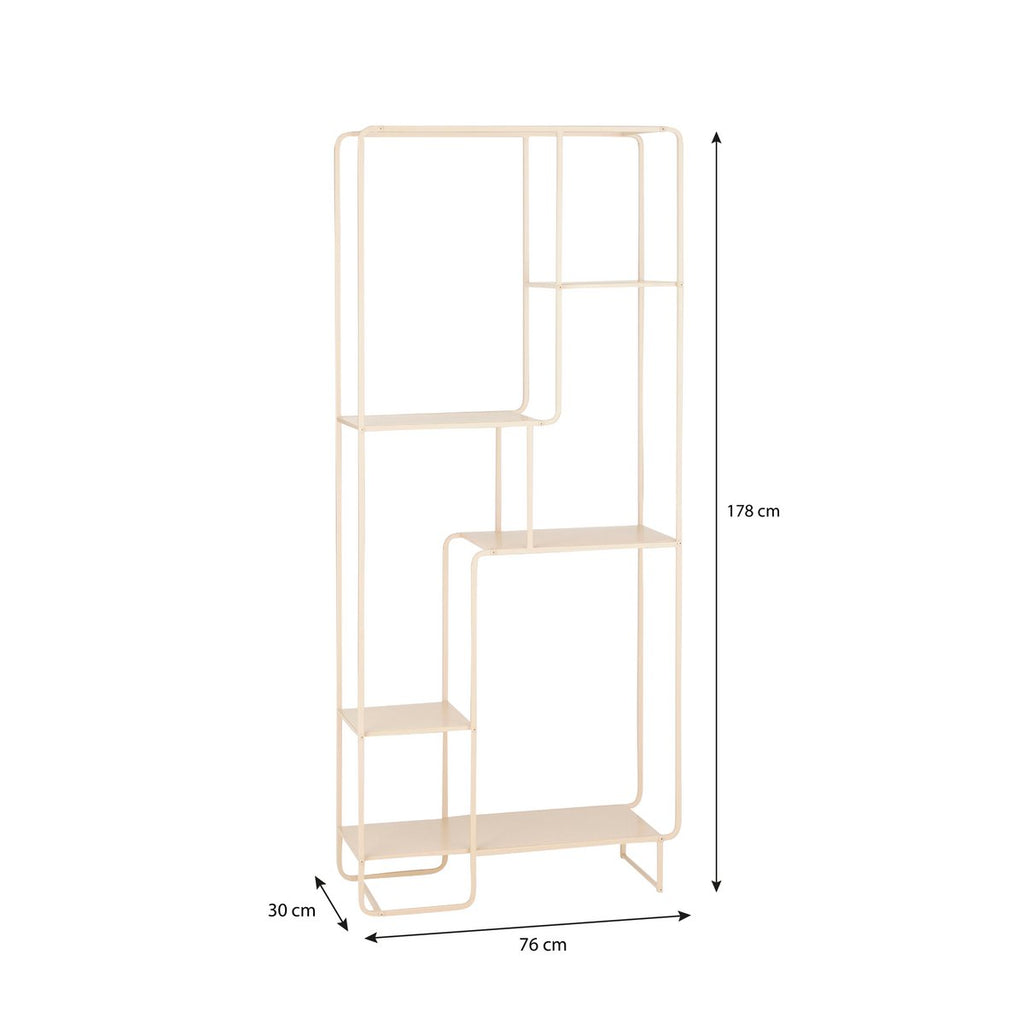 Jules Open kast - L76 x B30 x H178 cm - Metaal - Lichtbruin