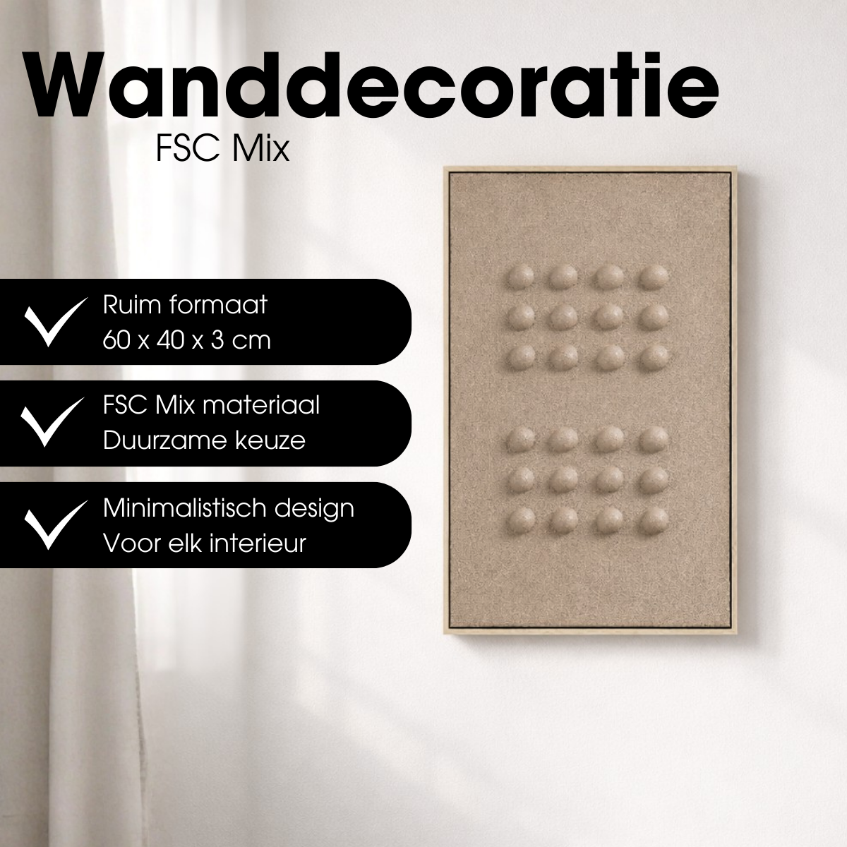 Wanddecoratie  Donkerbruin Mica Decorations