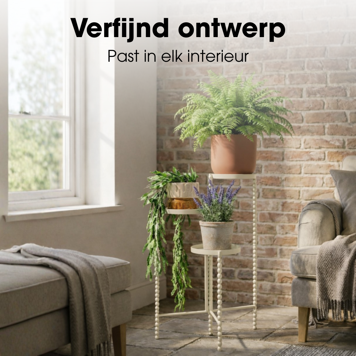 Plantenstandaard Salvo Gebroken wit Mica Decorations