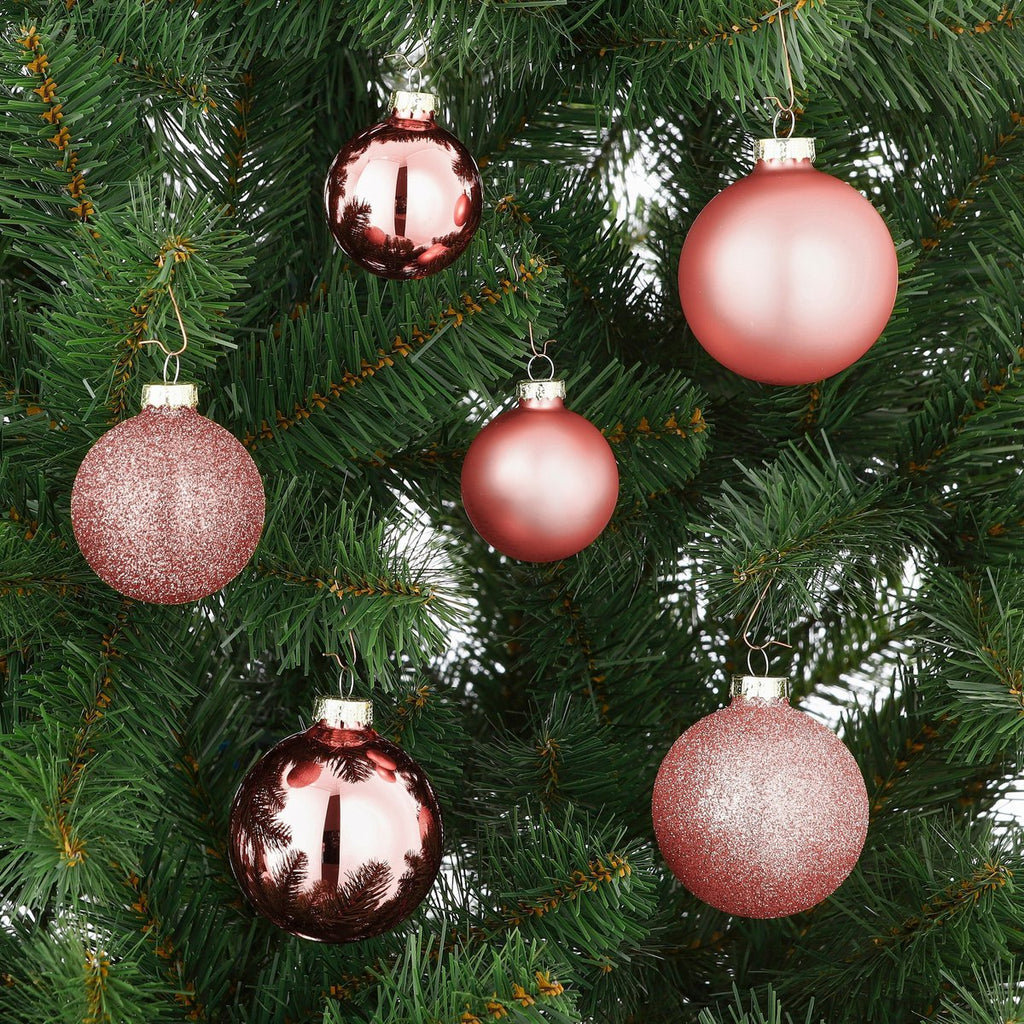 Kerstballen set  Roze Mica Decorations