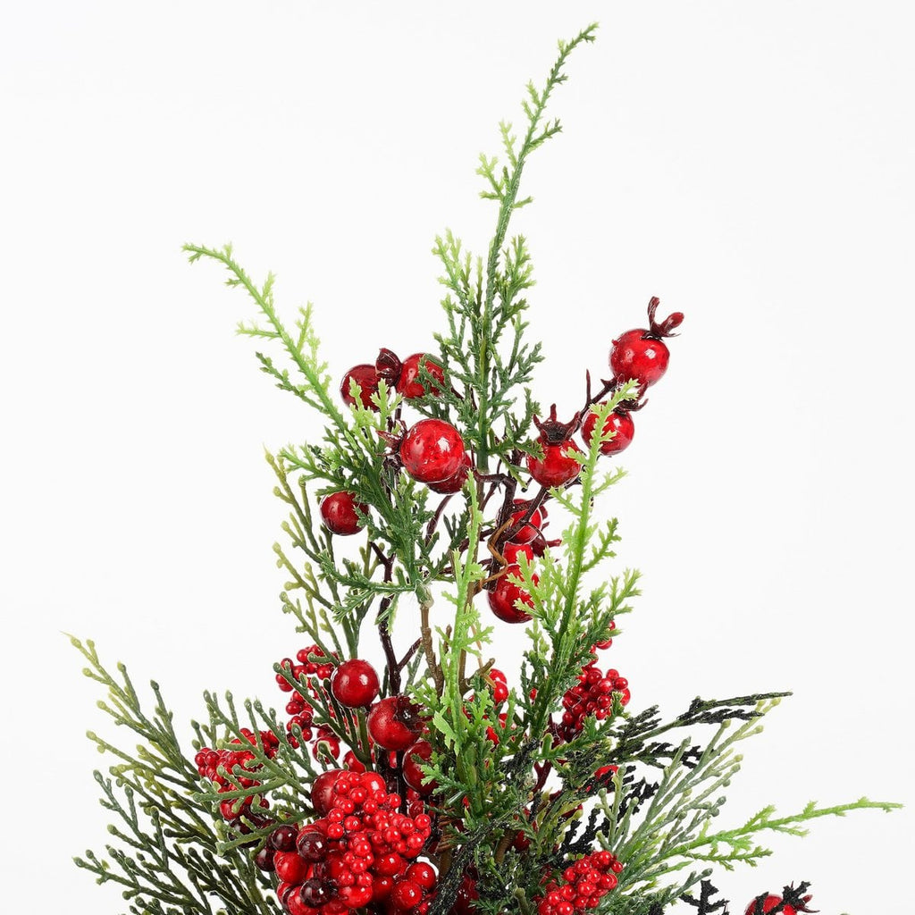 Kerst kunstplant  Rood Mica Decorations