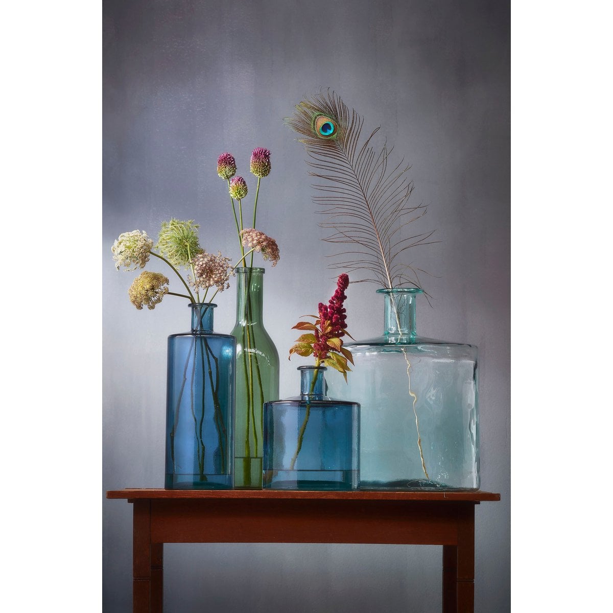 Decoratieve fles Guan Blauw Mica Decorations
