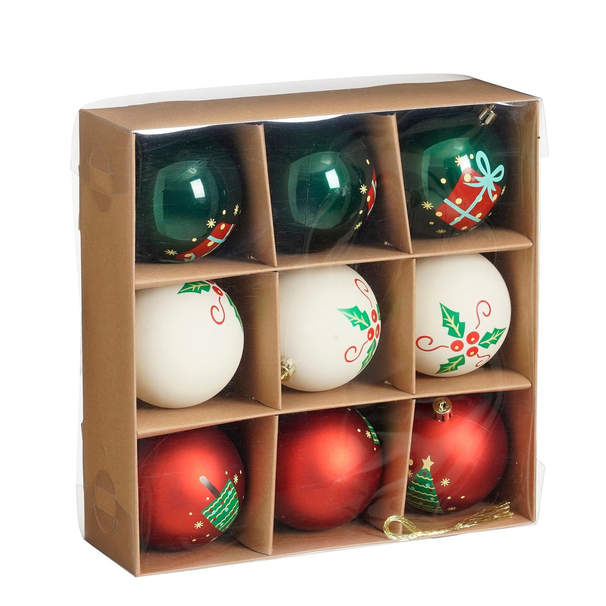 Kerstballen set  Meerkleurig Mica Decorations