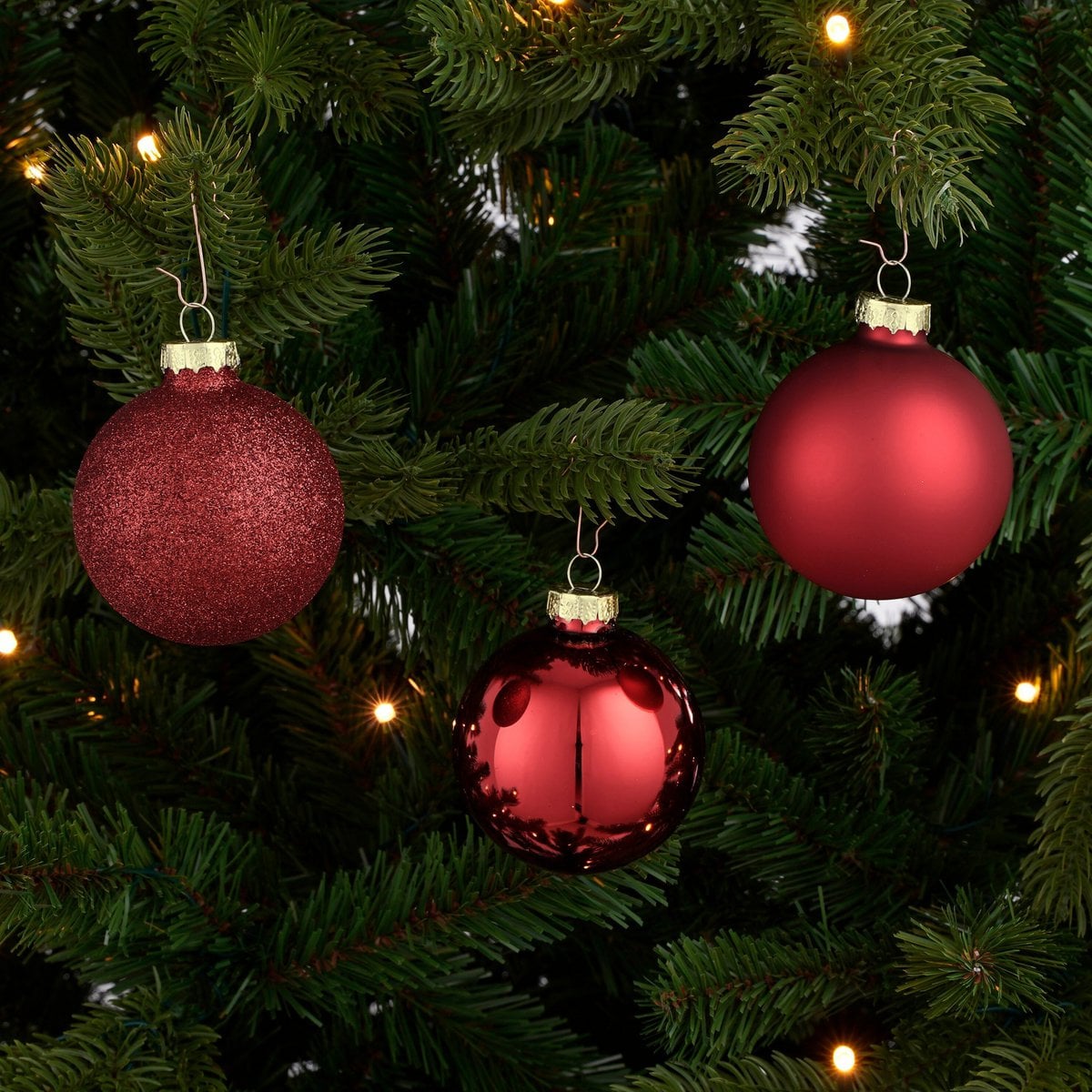Kerstballen set  Rood Mica Decorations