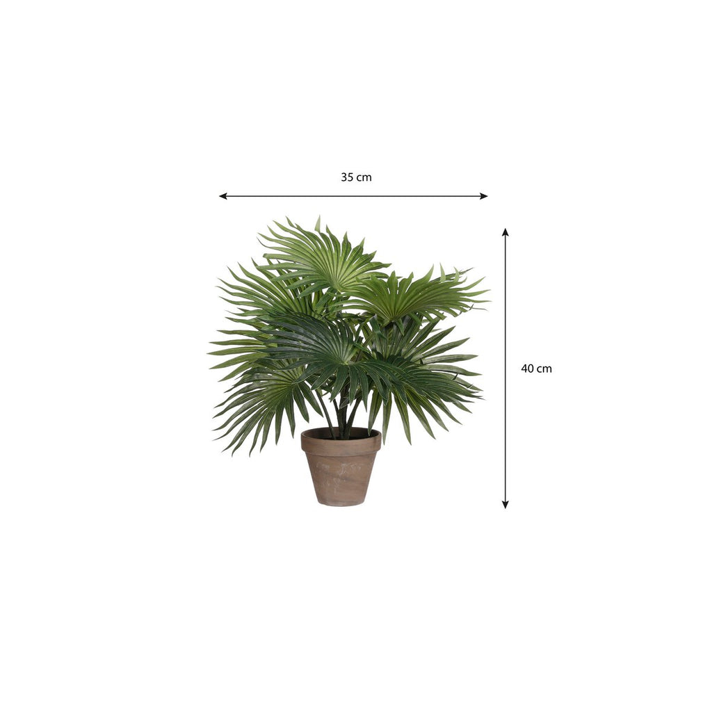 Palm Kunstplant in Bloempot Stan - H40 x Ø35 cm - Groen