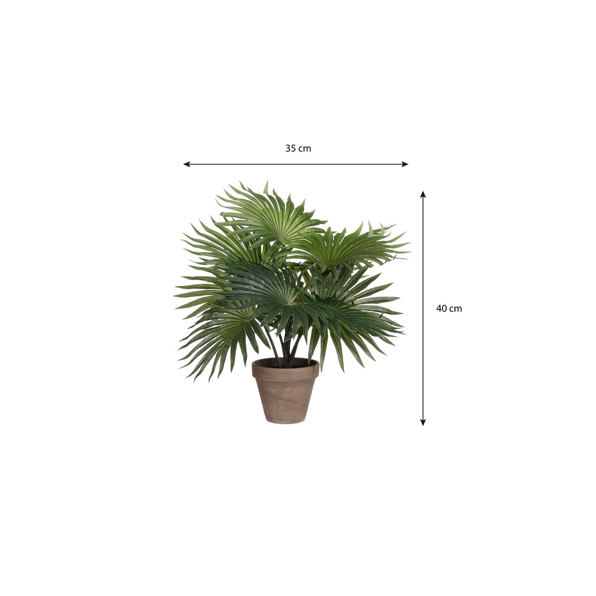 Palm Kunstplant in Bloempot Stan - H40 x Ø35 cm - Groen