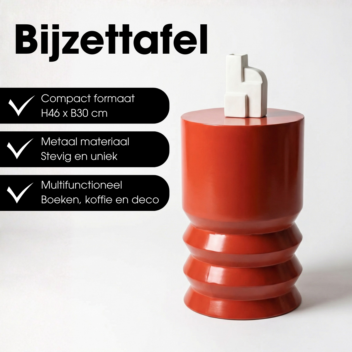 Bijzettafel Mart Rood Mica Decorations