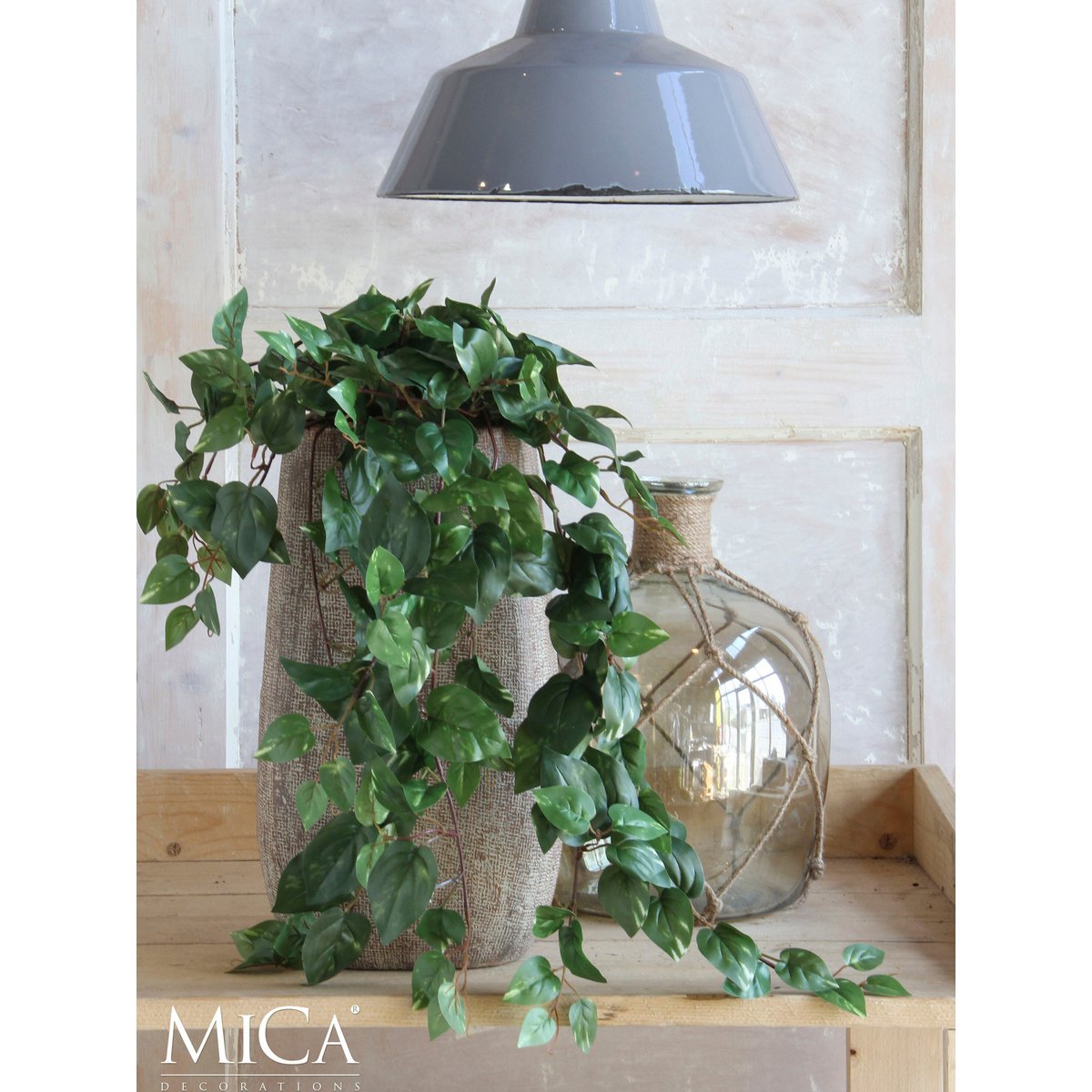 Kunst hangplant Scindapsus hanging Groen Mica Decorations