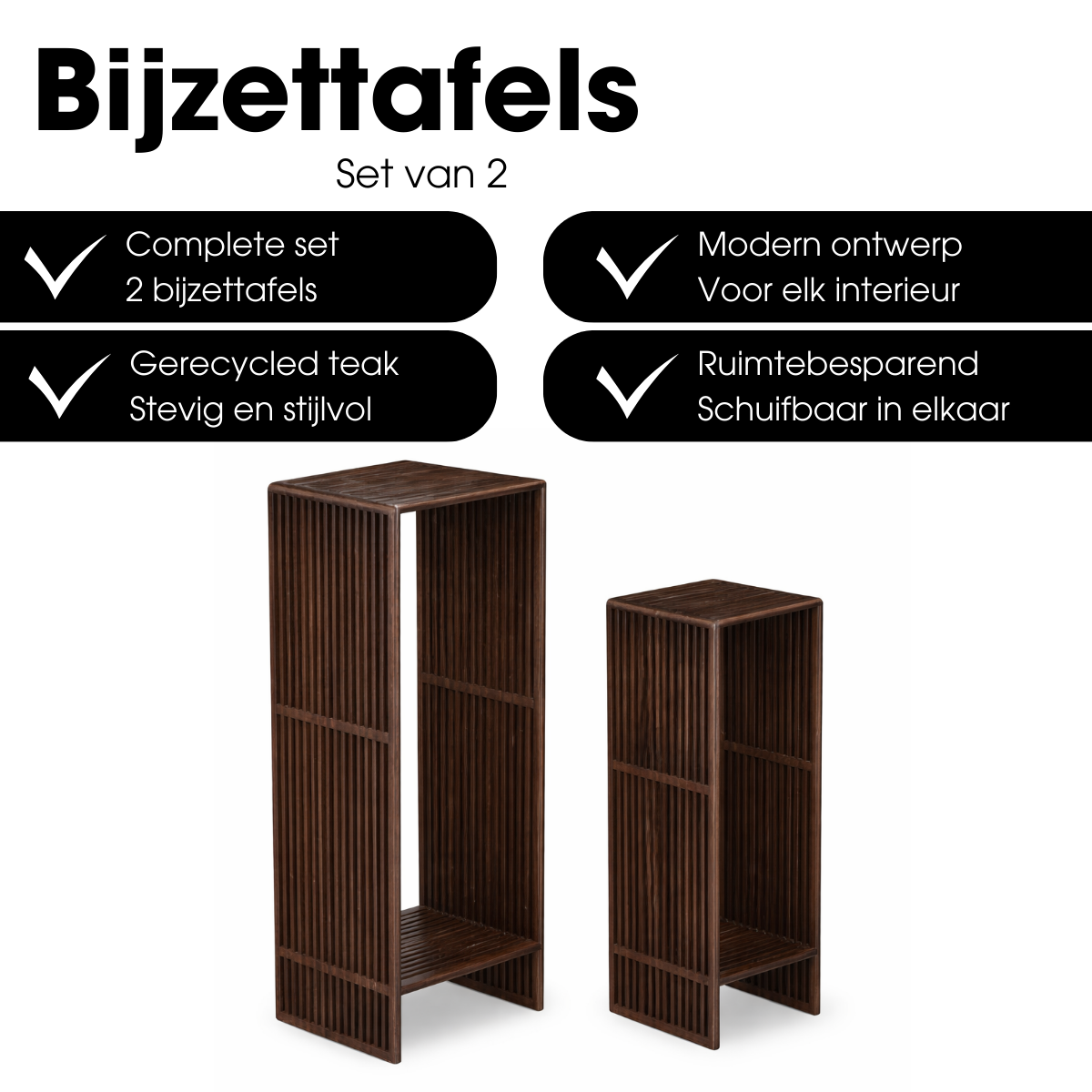 Bijzettafel Gian Donkerbruin Mica Decorations