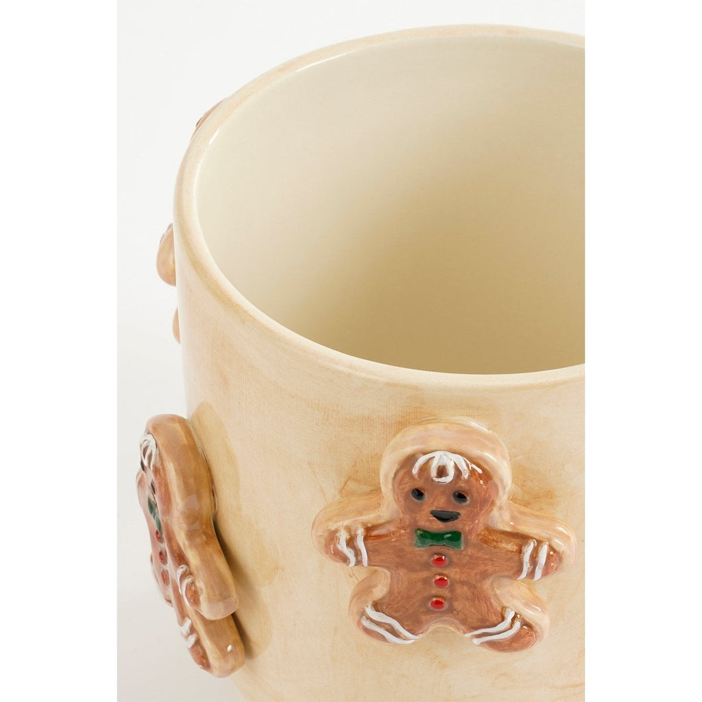 Kerst bloempot binnen  Gebroken wit Mica Decorations