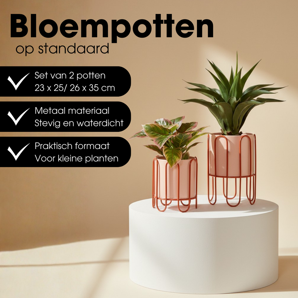 Bloempot binnen Dione Roze Mica Decorations