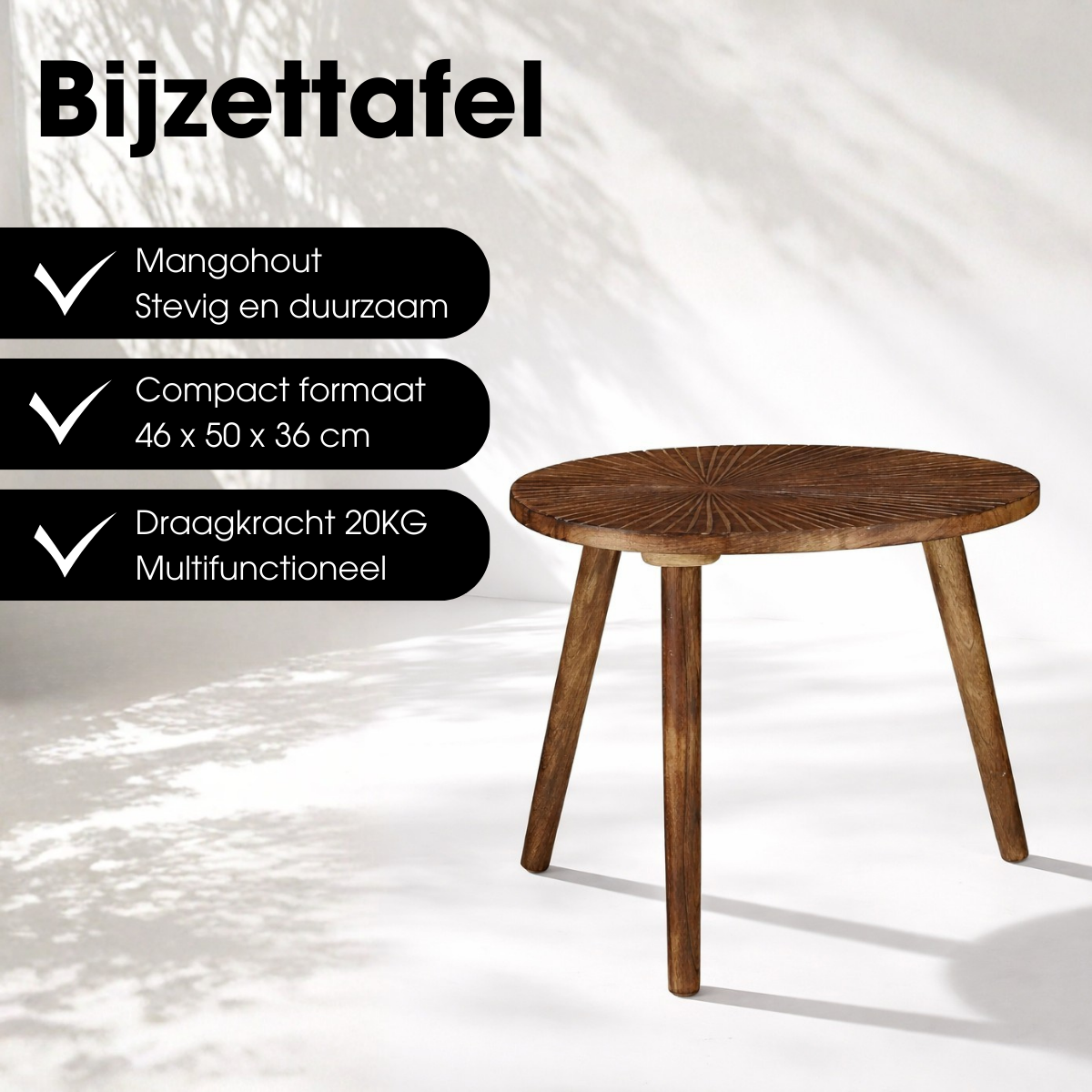 Bijzettafel Pomante Donkerbruin Mica Decorations