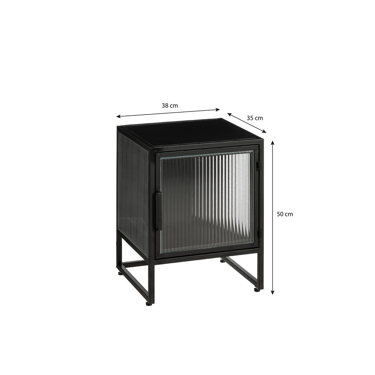 Clifton Opbergkast met Deuren - L38 x B35 x H50 cm - Metaal - Zwart