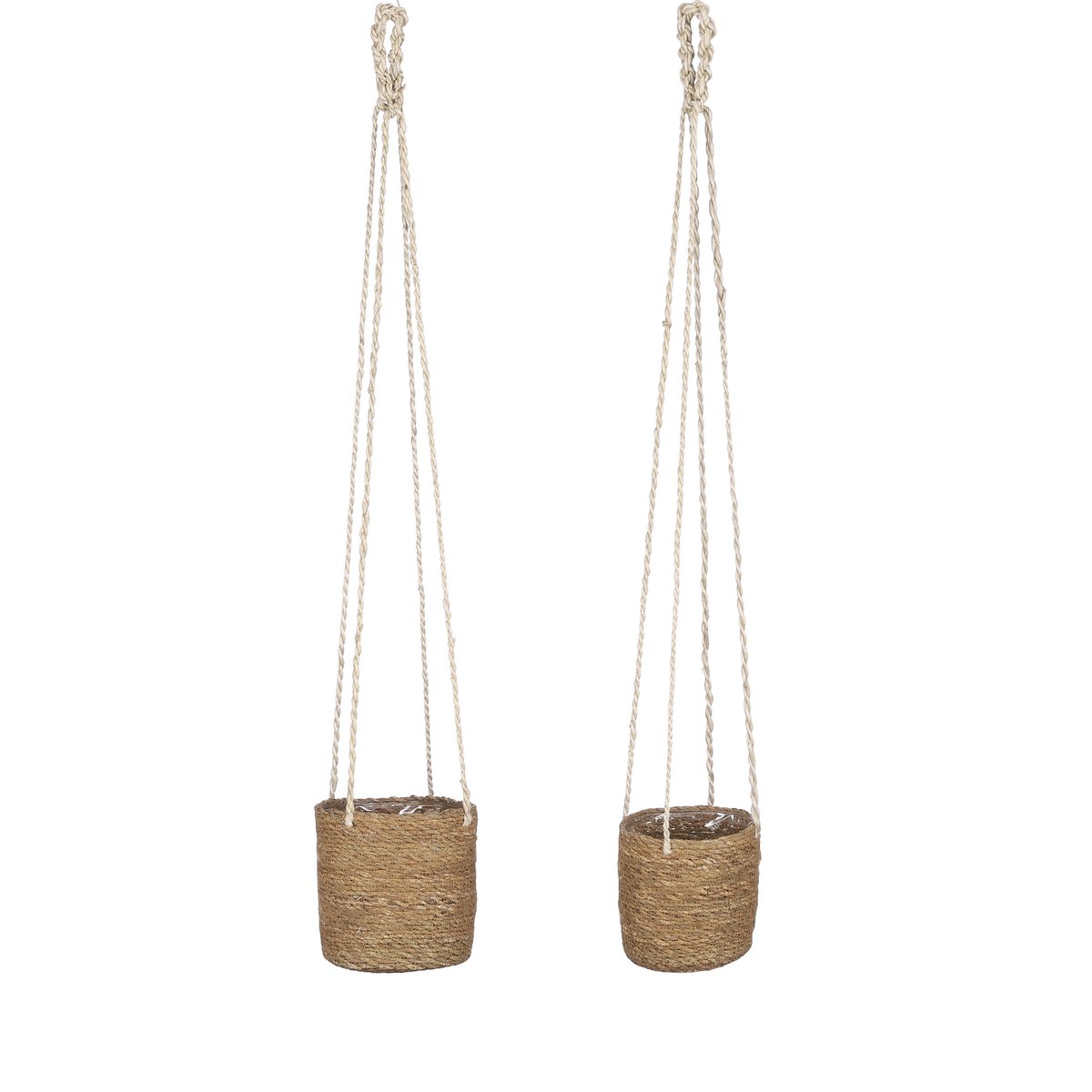 Atlantic Plantenmand - Set van 2 - H16 x Ø16 cm - Lichtbruin Mica Decorations