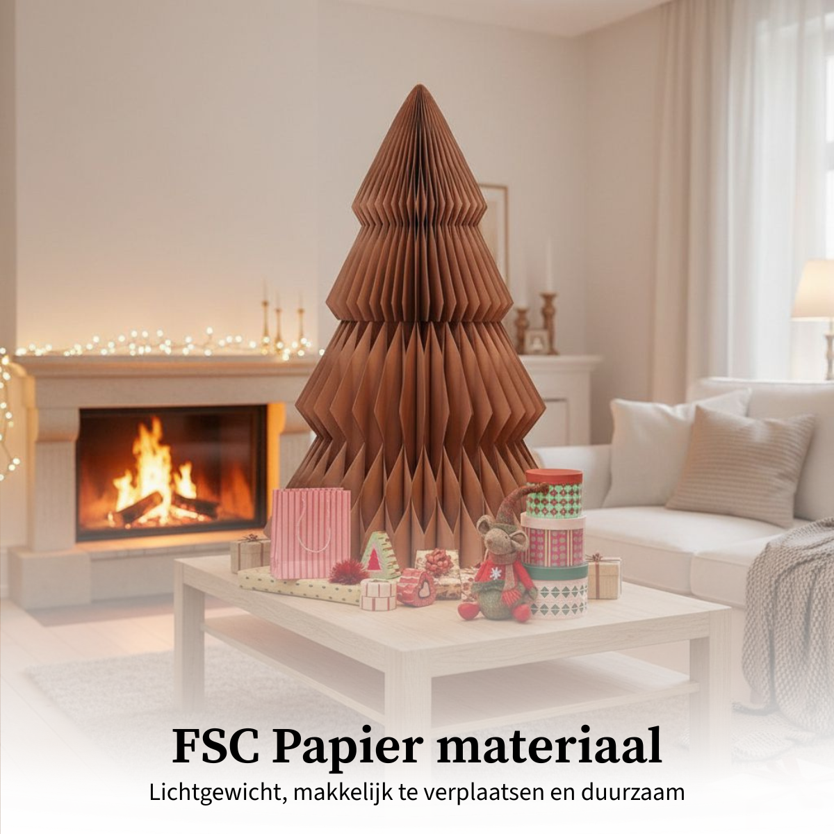 Decoratieve kerstboom  Bruin Mica Decorations