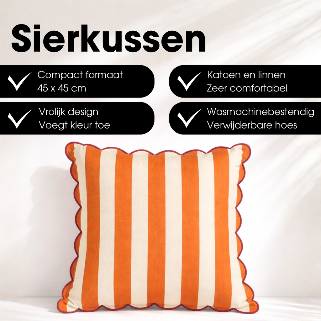 Sierkussen  Oranje Mica Decorations