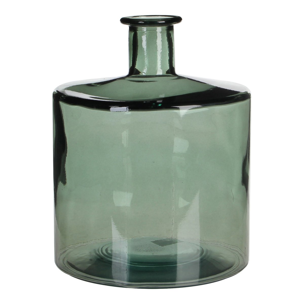 Guan Fles Vaas - H26 x Ø21 cm - Gerecycled Glas - Groen