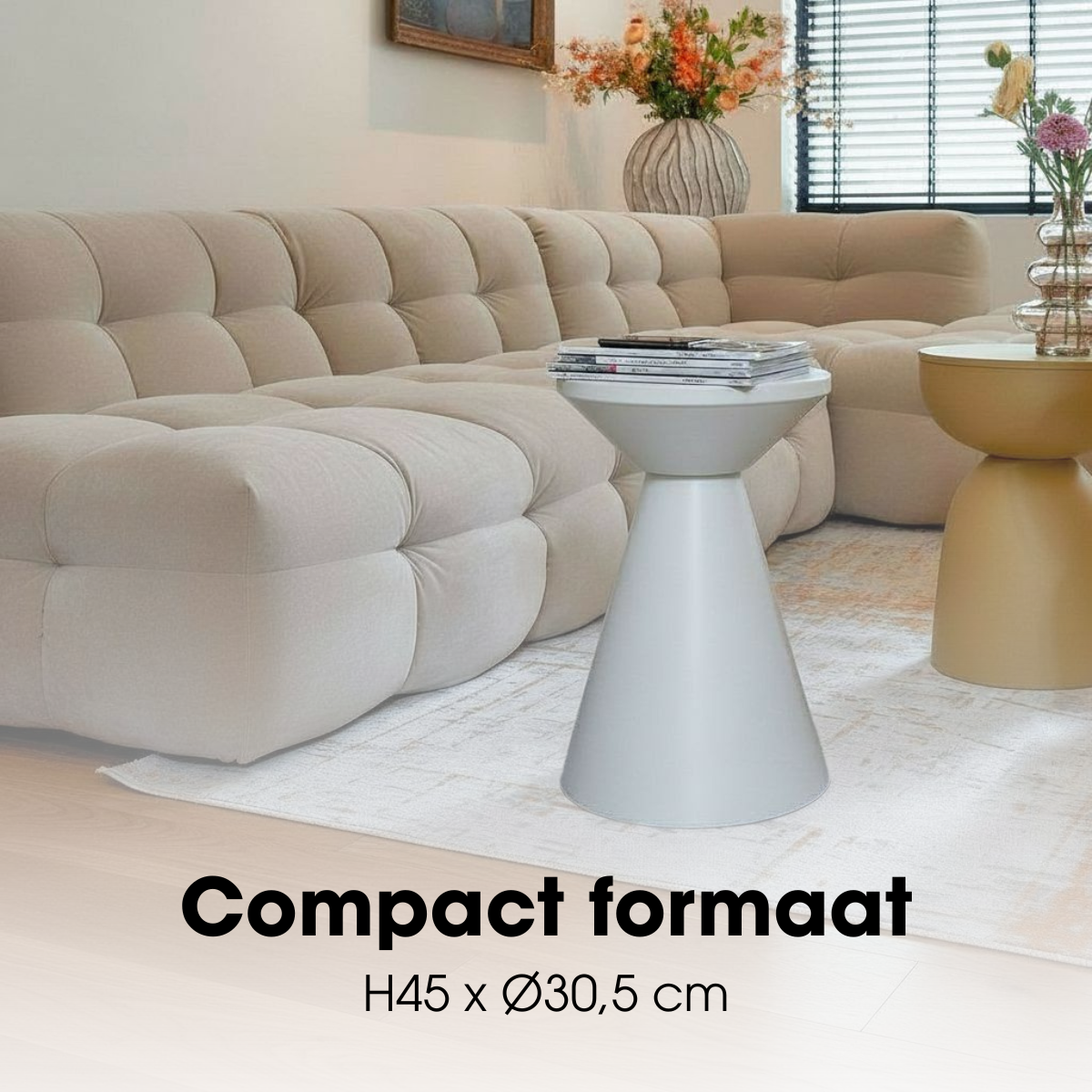 Bijzettafel Jim Gebroken wit Mica Decorations