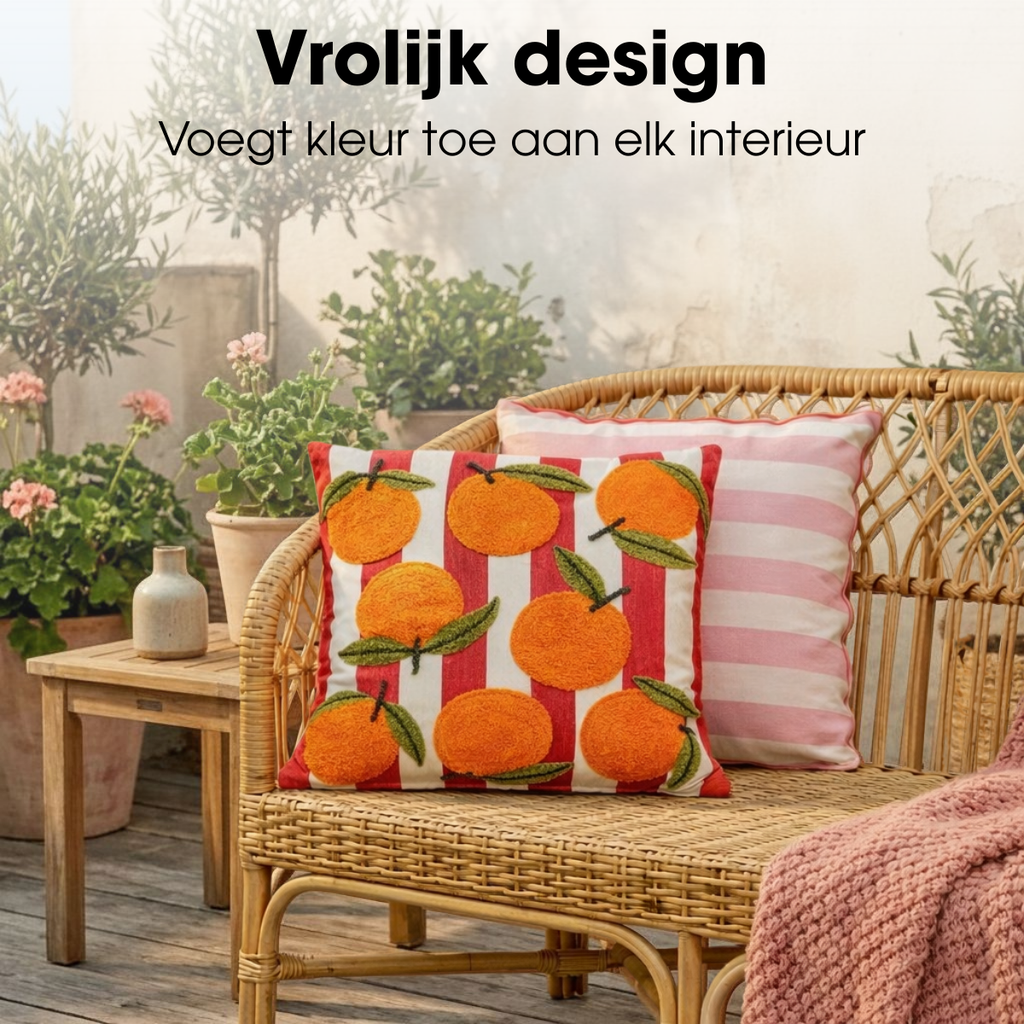 Sierkussen  Gebroken wit Mica Decorations