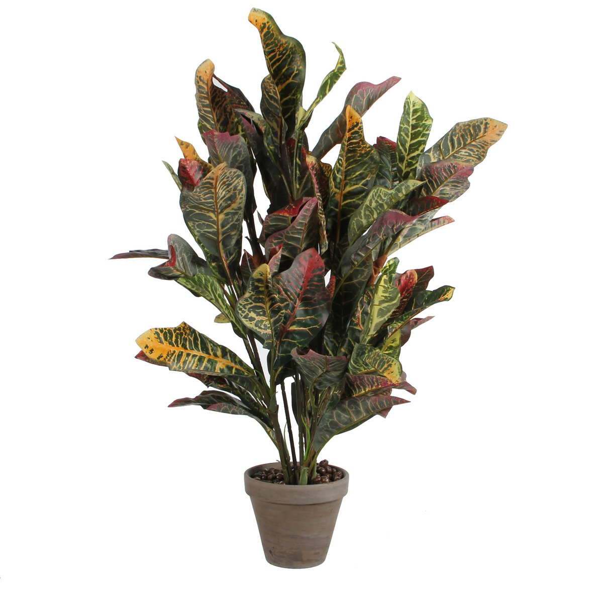 Croton Kunstplant in Bloempot Stan - H73 x Ø40 cm - Bont Mica Decorations