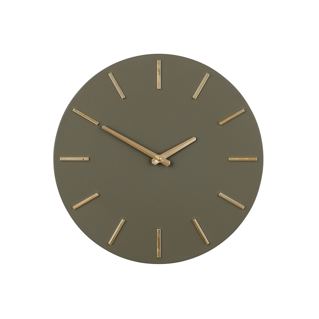 Brixen Wandklok - Ø36 cm - Donkergroen