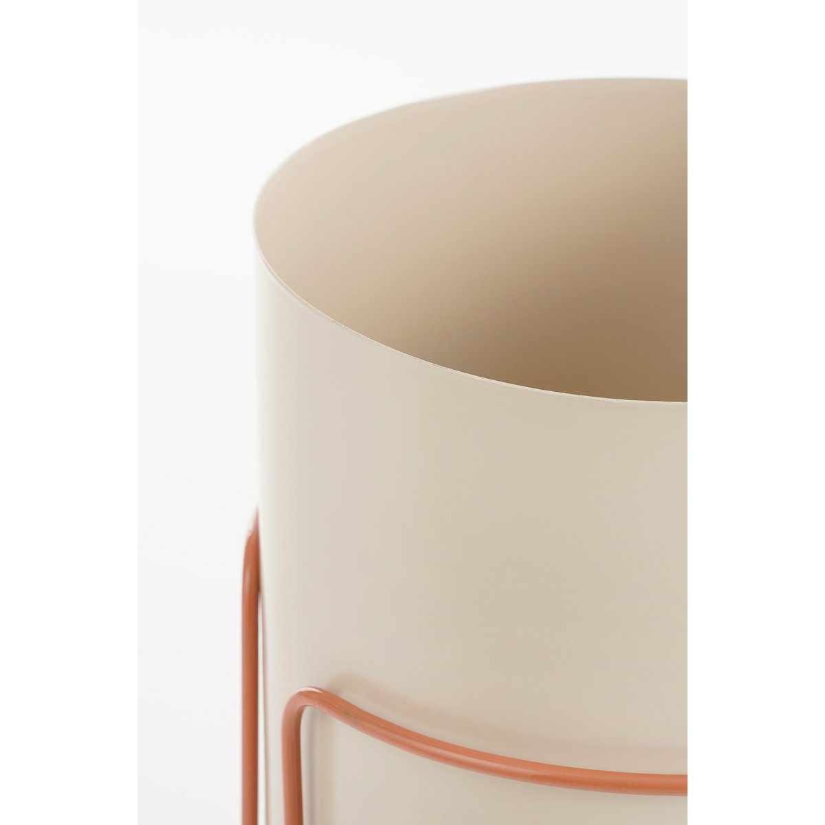 Collins Bloempot op Standaard - H33 x Ø22 cm - Metaal - Off-white, Perzik