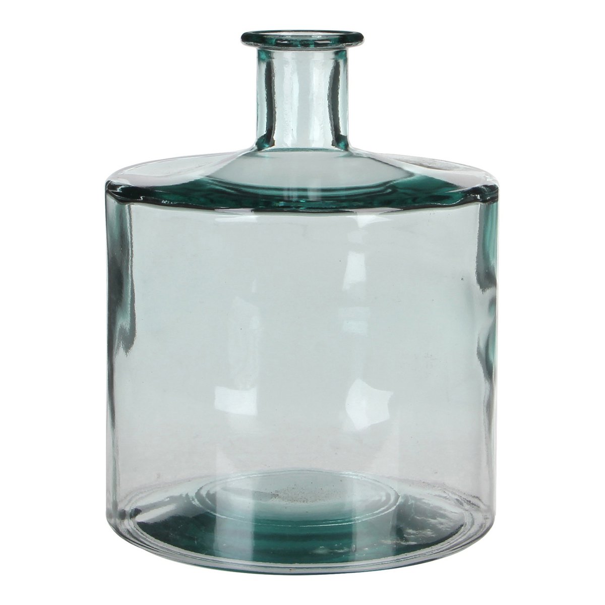 Guan Fles Vaas - H26 x Ø21 cm - Gerecycled Glas - Transparant