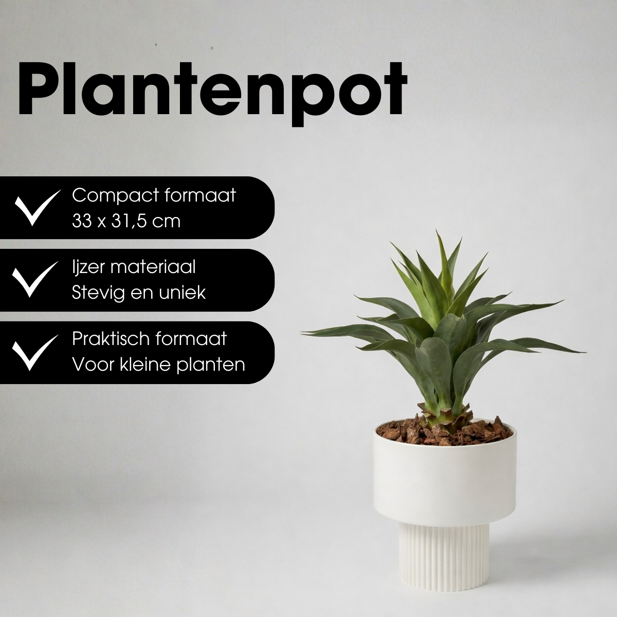 Bloempot binnen Lux Gebroken wit Mica Decorations