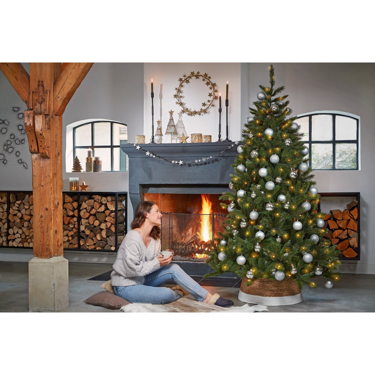 Kerstboomrok  Gebroken wit Mica Decorations