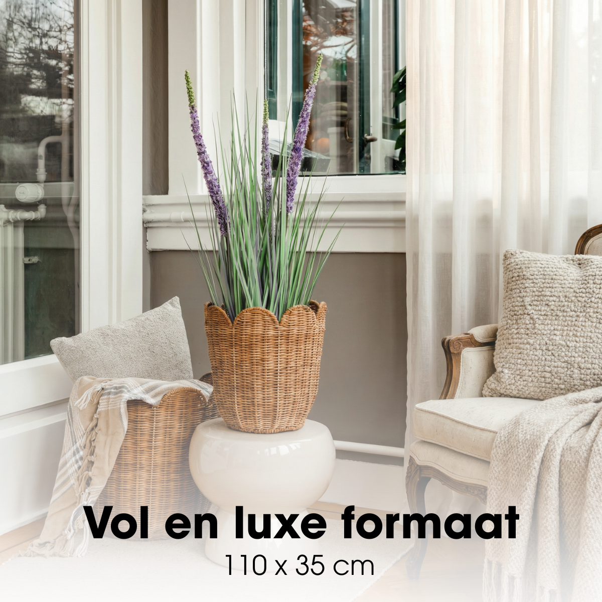 Kunstplant Siergras Paars Mica Decorations