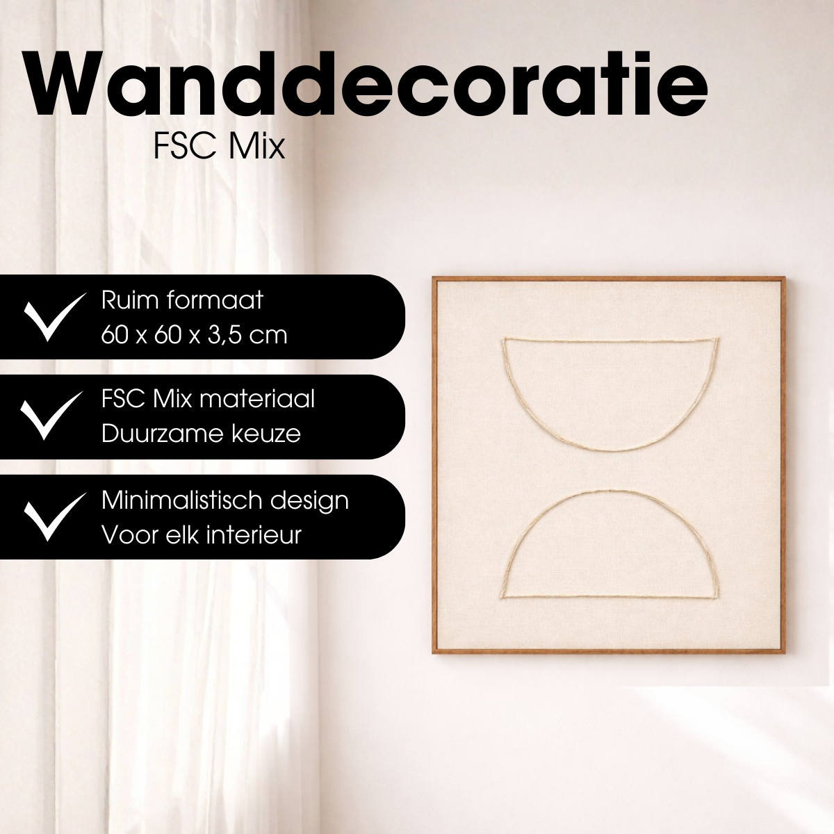 Wanddecoratie  Beige Mica Decorations