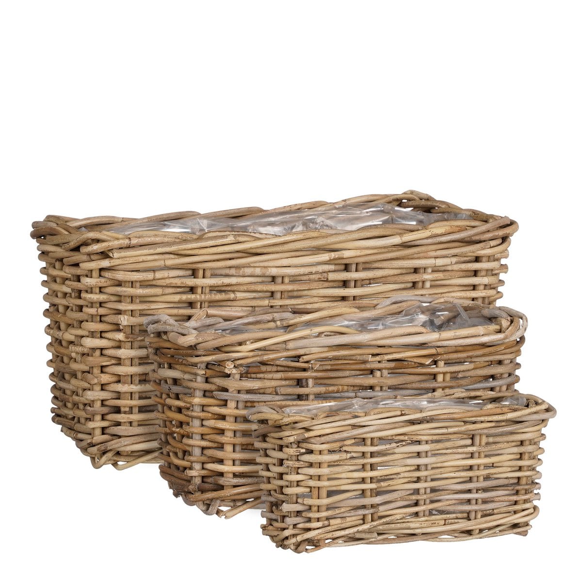 Plantenmand set buiten Marcia Grijs Mica Decorations