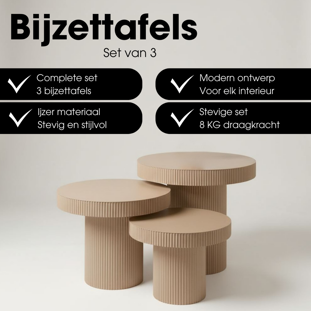 Bijzettafel Lux Lichtbruin Mica Decorations