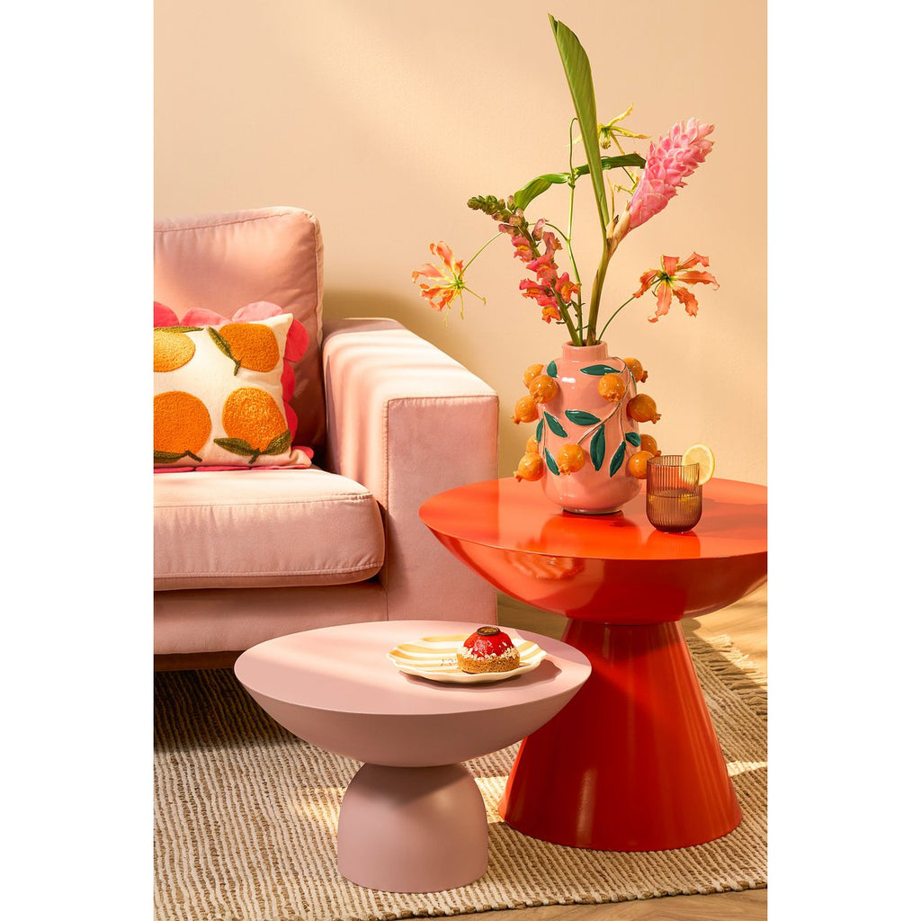 Celise Bijzettafel - H44 x Ø59 cm - Metaal - Oranje