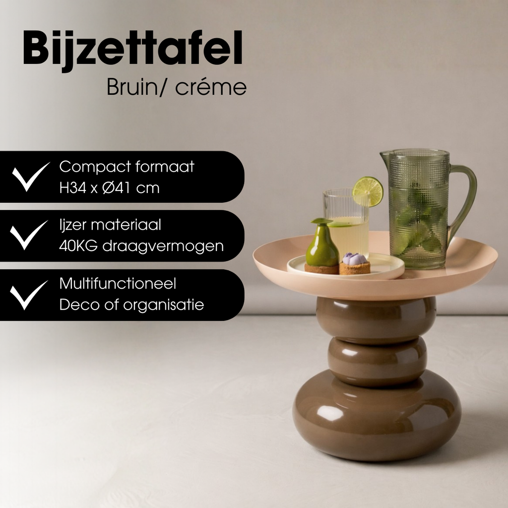 Bijzettafel Zita Bruin Mica Decorations