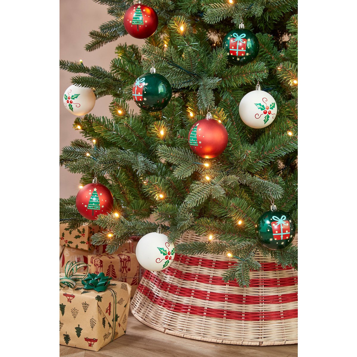 Kerstballen set  Meerkleurig Mica Decorations