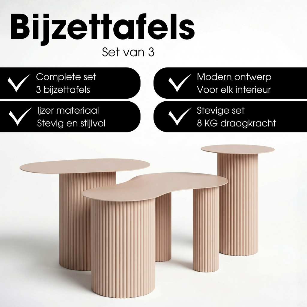 Bijzettafel Lux Lichtbruin Mica Decorations