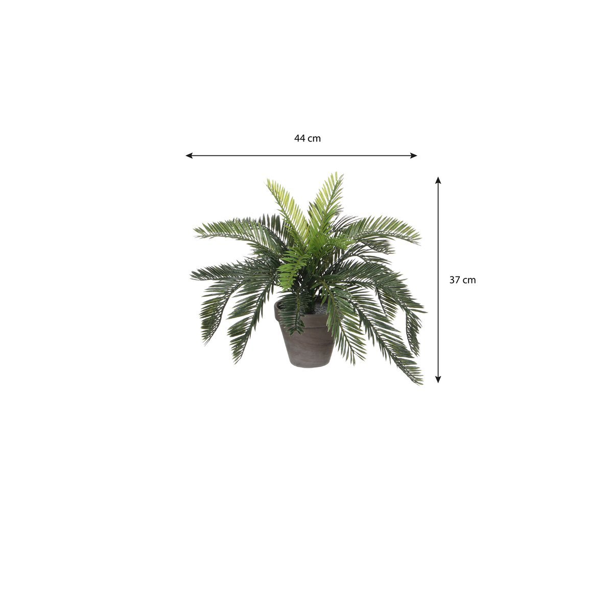 Cycas Palm Kunstplant in Bloempot Stan - H37 x Ø44 cm - Groen